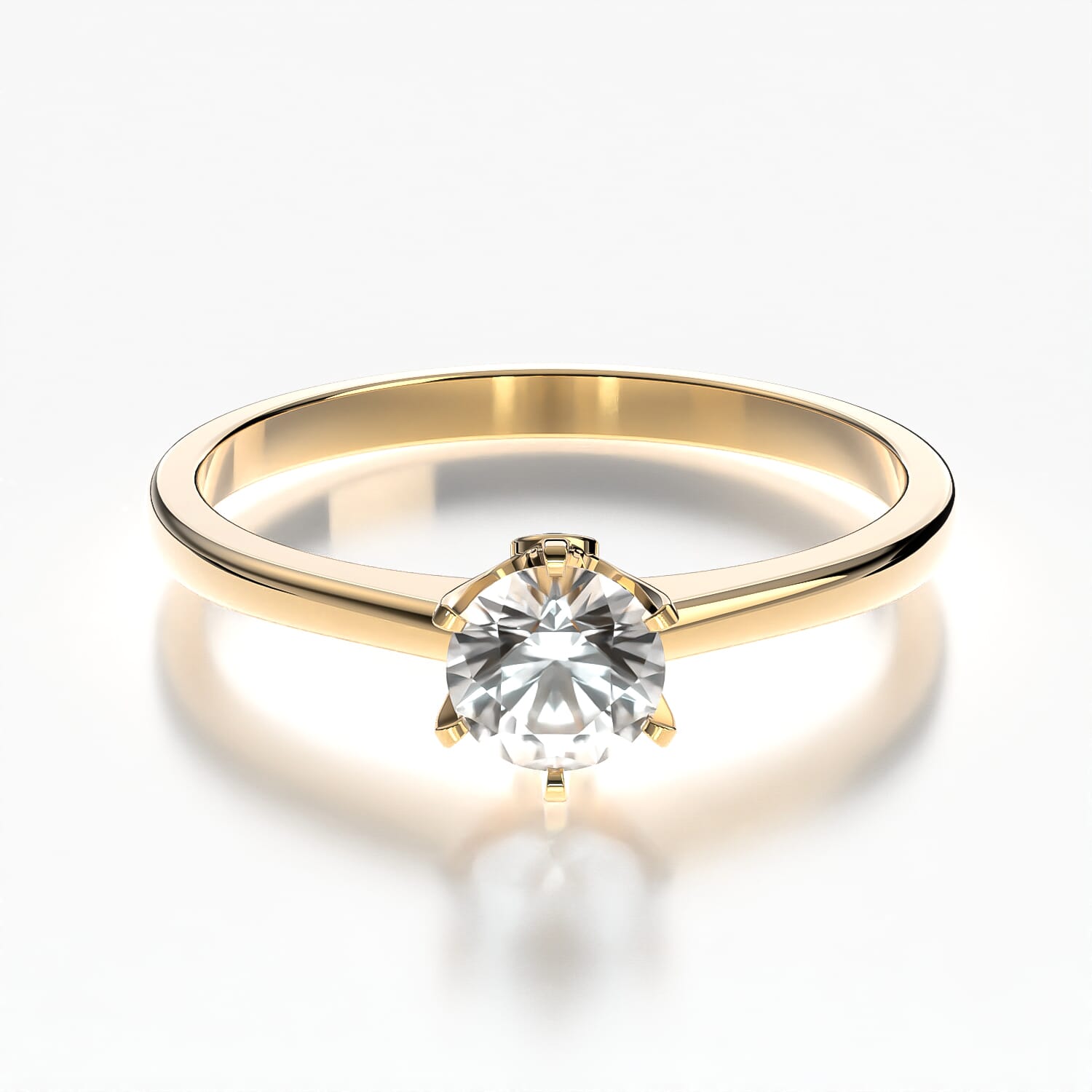 The Journey Collection | Solitaire Engagement Ring: gold, white sapphire